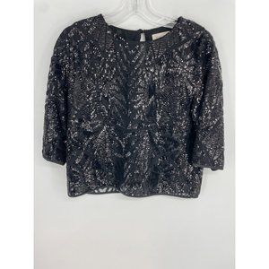 Everly Black Sequins Blouse Size S